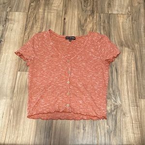 Very soft v neck button down top